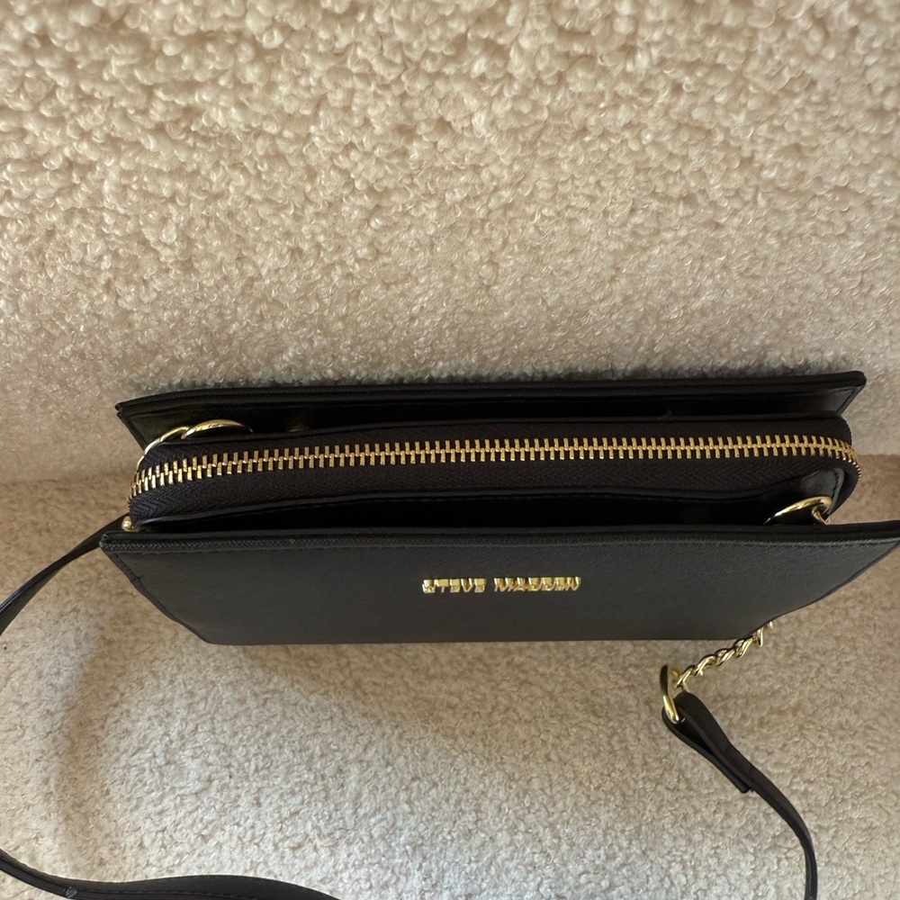 Steve Madden Black Crossbody Bag with Gold Accents - Picture 2 of 4